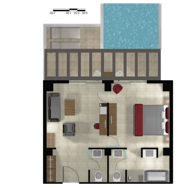 Suite with Private Pool Nero Floorplan 