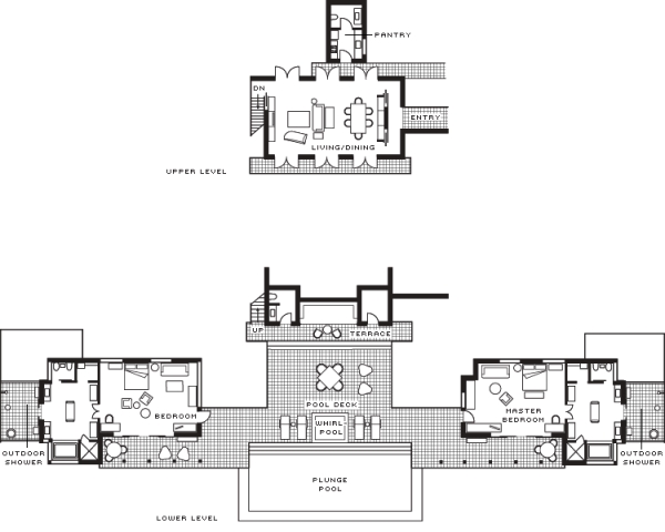 Two Bedroom Hilltop Ocean View Suite Floor Plan 
