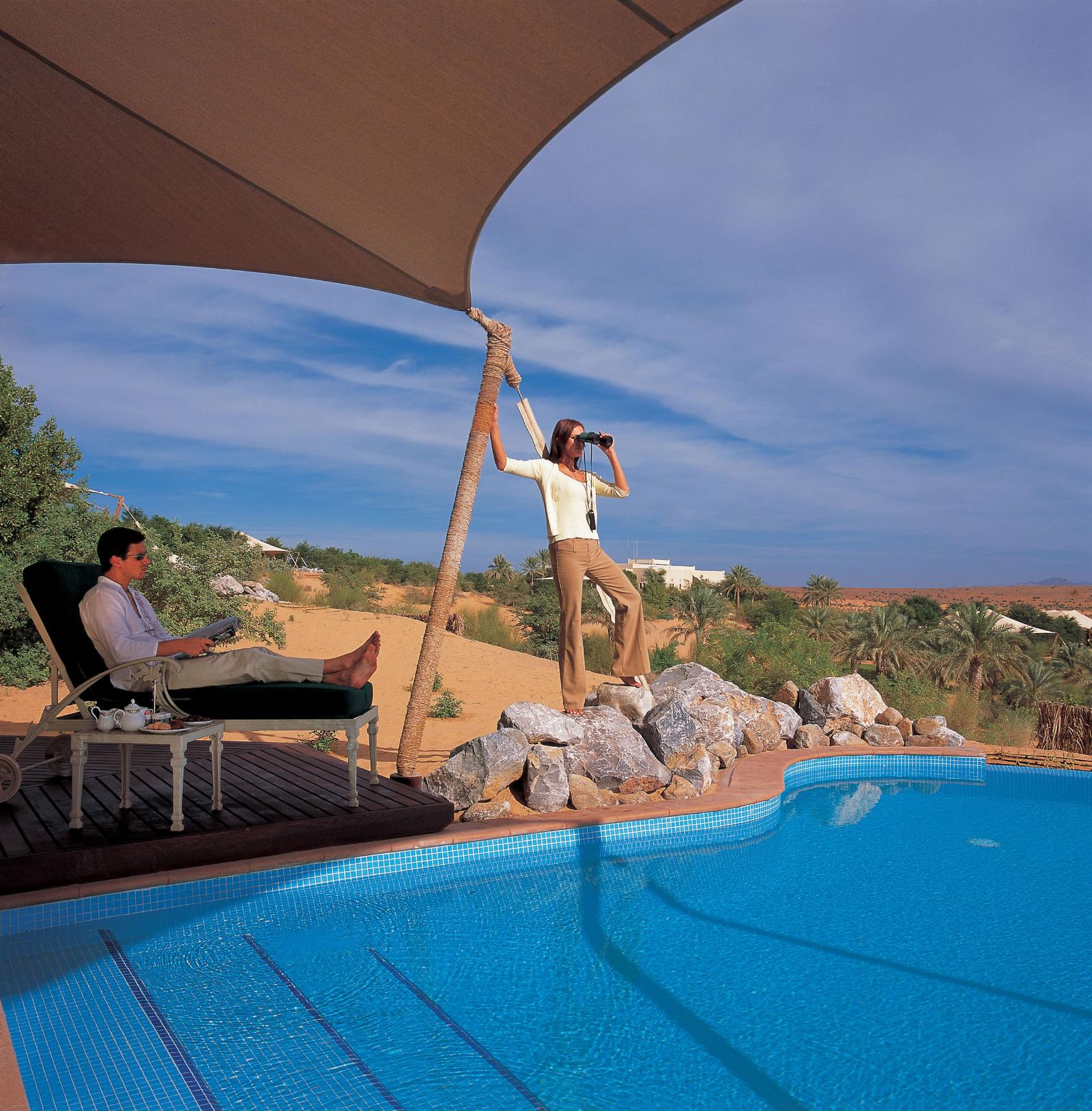 Relaxing by Bedouin Suite Pool - Al Maha Desert Resort and Spa