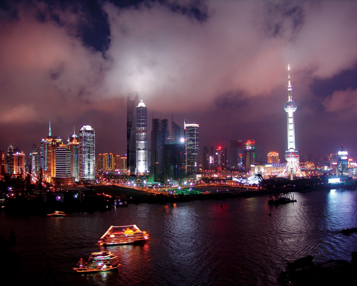 Shanghai landscape at night - Rural China