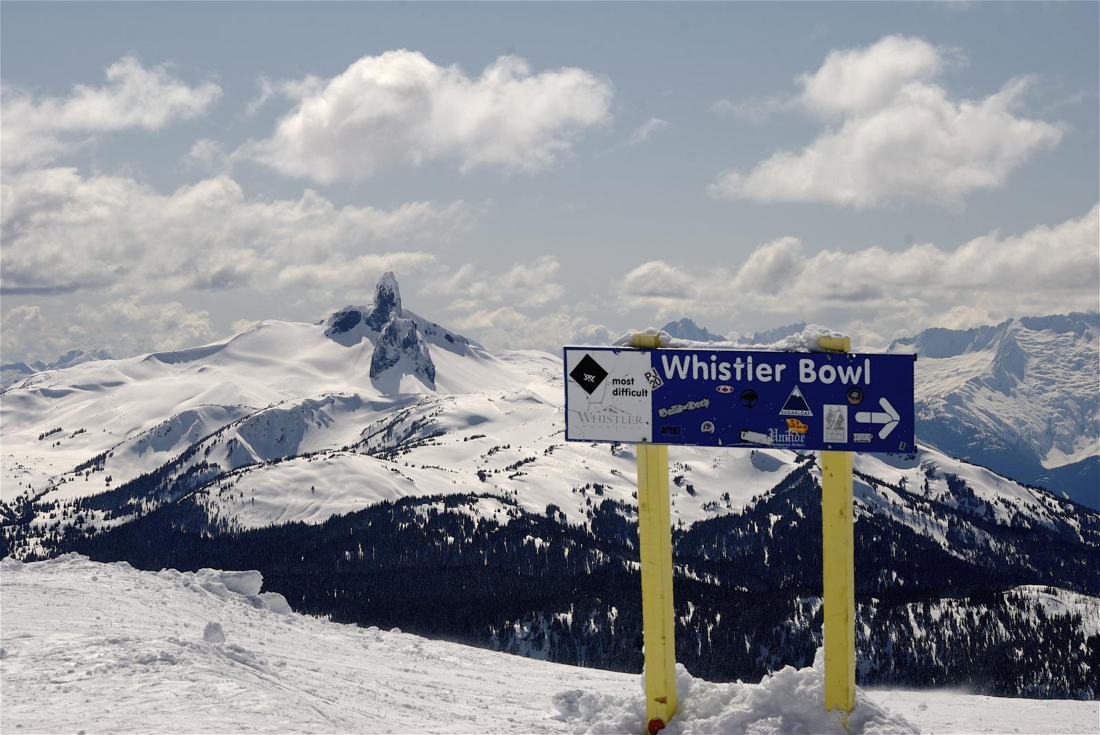 Whistler Bowl sign - Ski Canada Adventure