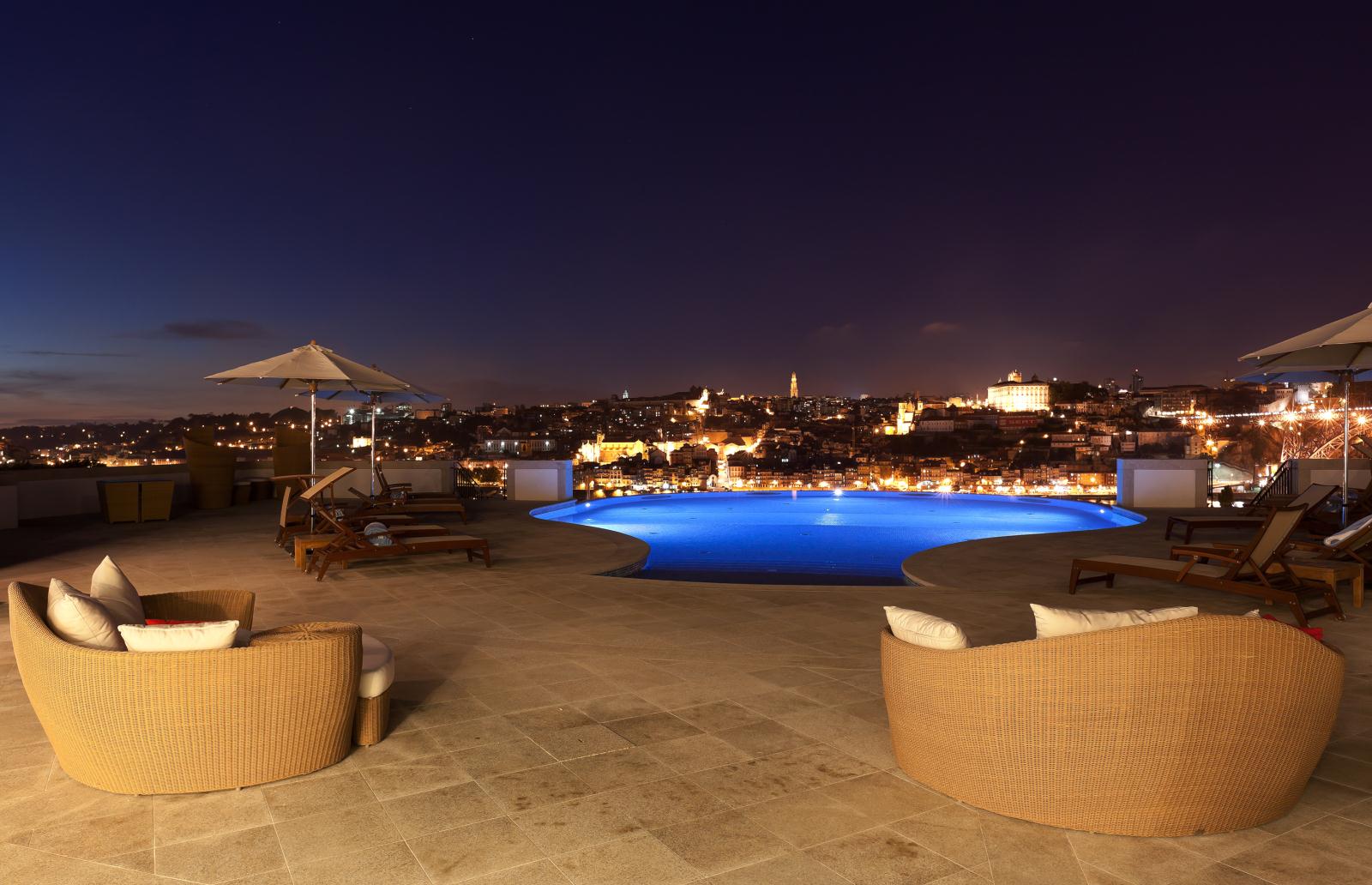 Outdoor pool at night - The Yeatman