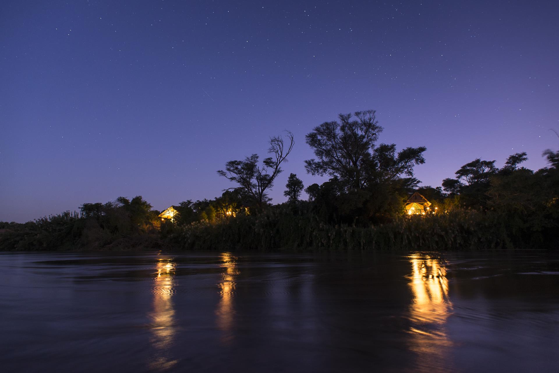 Camp by night - Mandrare River Camp
