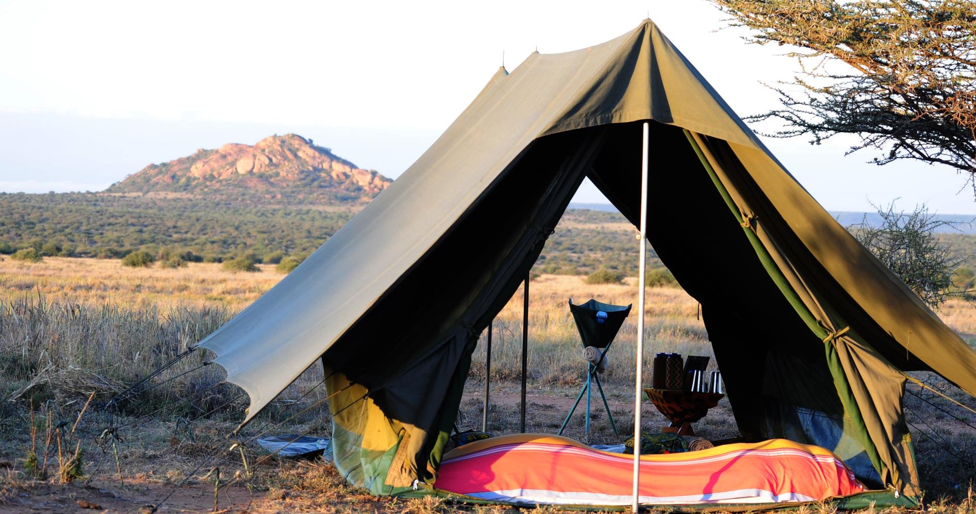 One of the comfortable tents - Karisia Walking Safaris