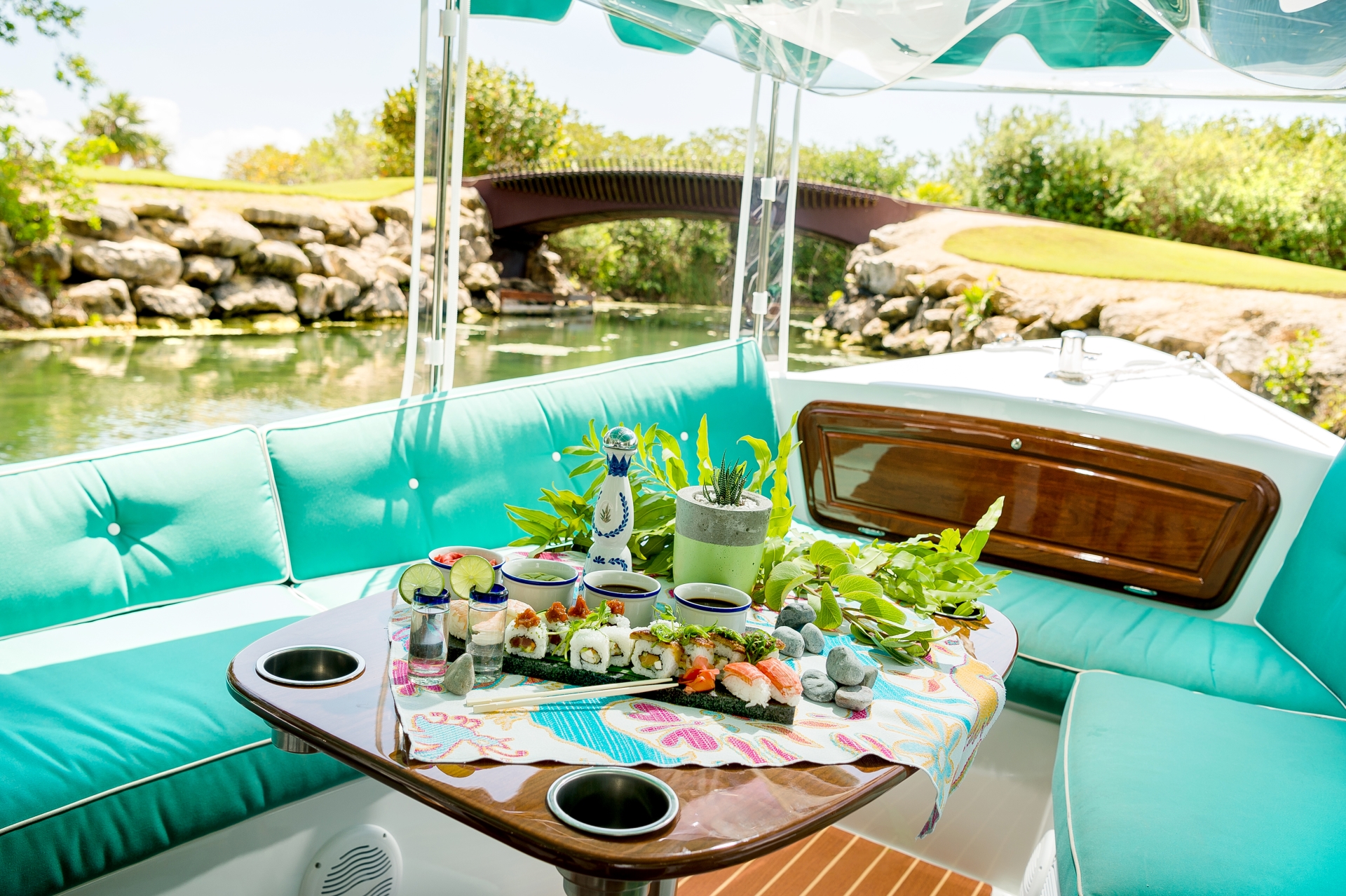 Duffy Boat sushi service - Andaz Mayakoba Resort Riviera Maya