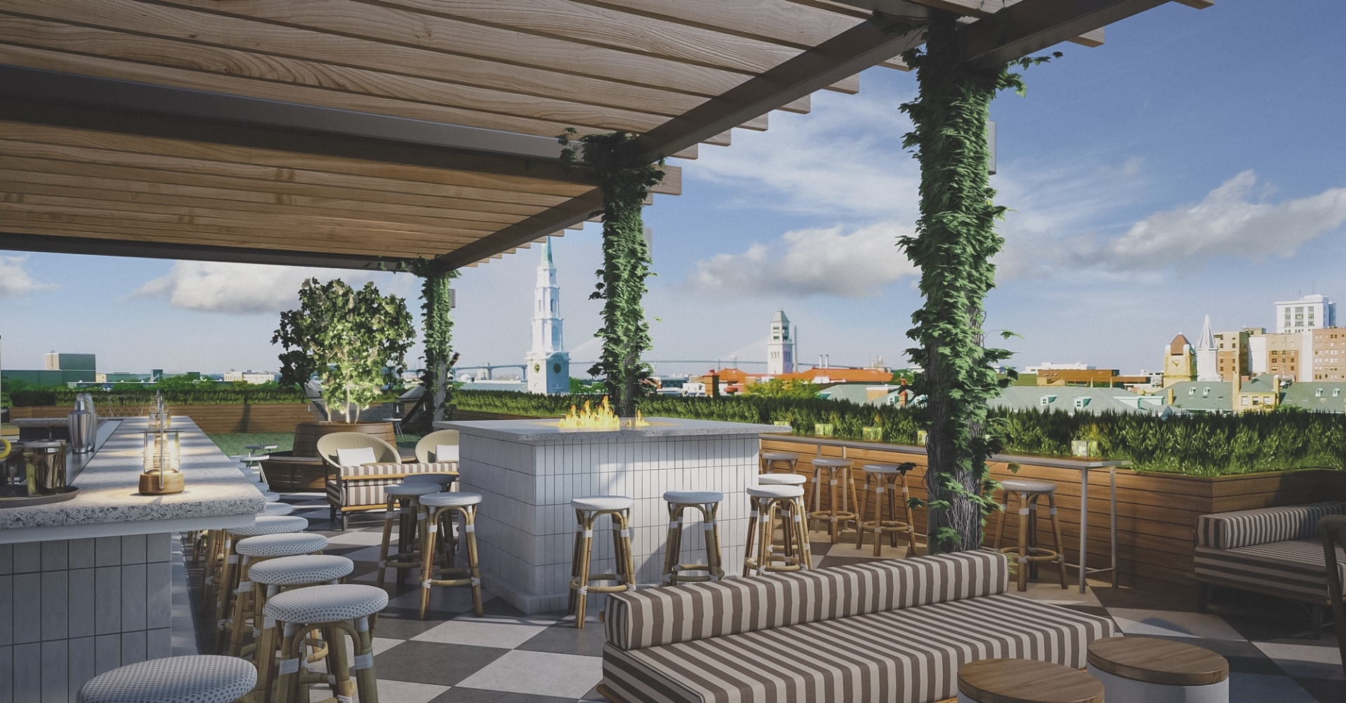 Rooftop Bar, Peregrin - Perry Lane Hotel