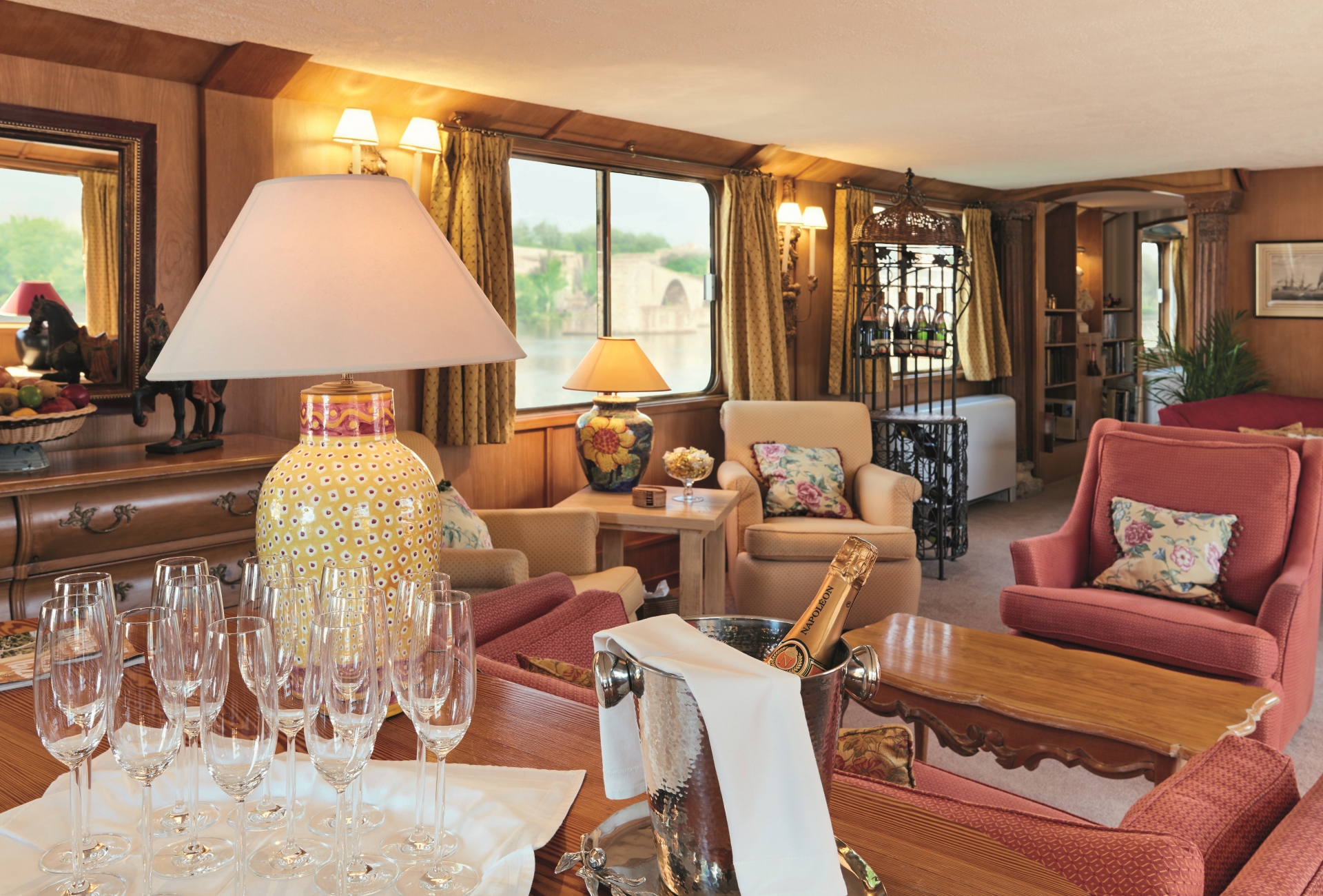 Belmond Napoleon guest lounge - The French waterways by luxury barge