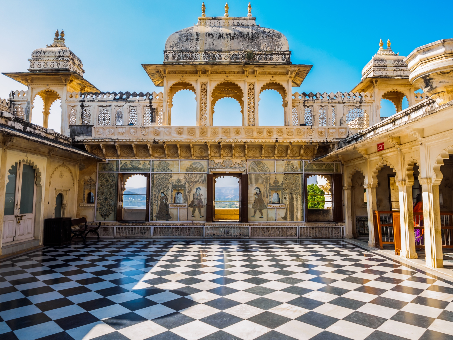 Courtyard of City Palace in Udaipur 