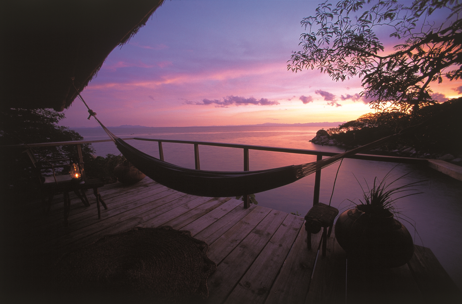 Sunset hammock on Lake Malawi 